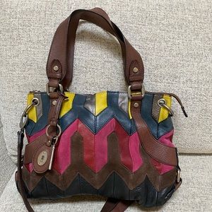 Fossil leather handbag